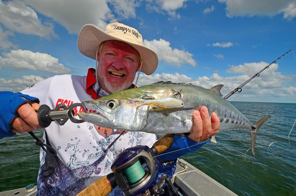 Pelagics love vibes.  Mackerel are attracted to the pulsing action, but snip-offs are common. © Lee Brake
